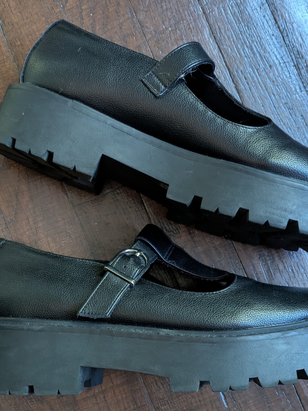 Mix No. 6 Black Chunky Mary Jane Platform Shoes